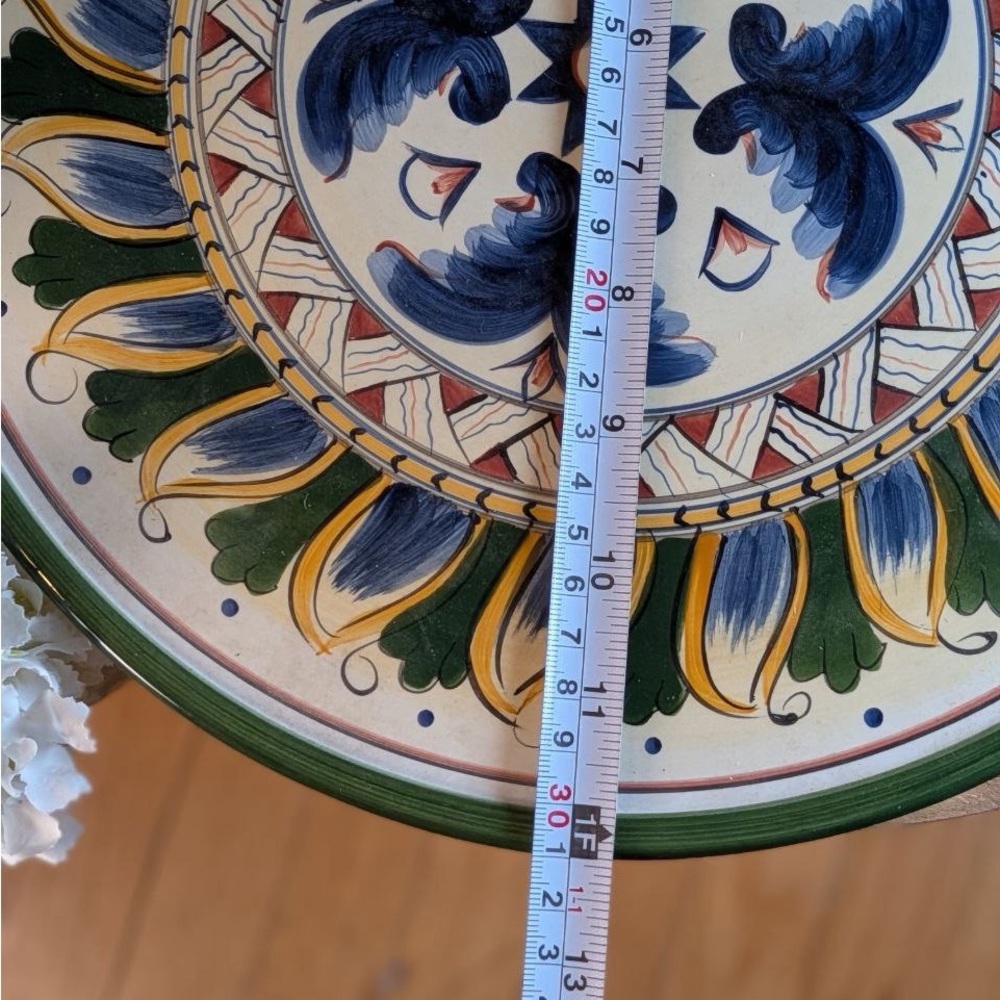Tabletops Unlimited Deruta Italian Style Hand Painted Pedestal Cake Stand - Picture 4 of 8